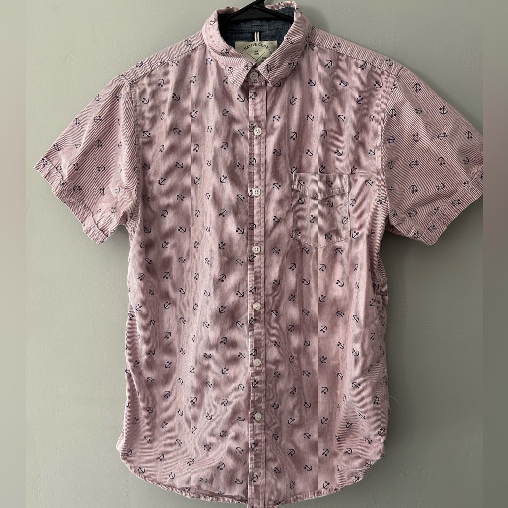 Native Code Anchor Short-sleeve Button-down